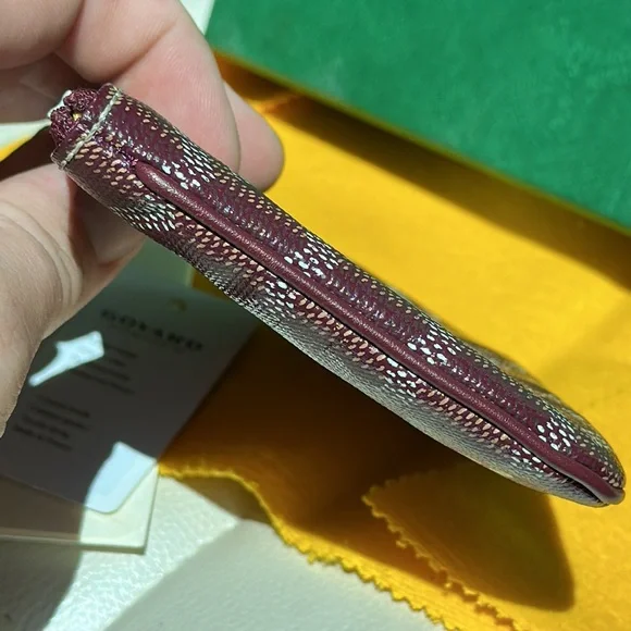 Goyard Goyardine Mini Senat Pochette burgundy pouch wallet case - Picture 5 of 11